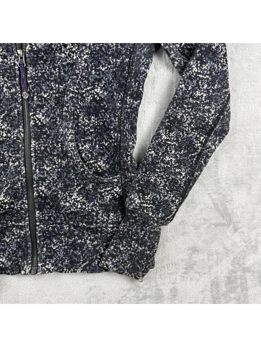 Lululemon Women’s Scuba Full Zip Hoodie Speckled Floral Size 4 Fleece Fitted Rlx